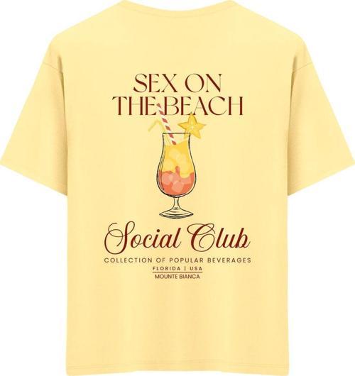 Unisex Sex On The Beach - Oversize T-shirt Sarı M