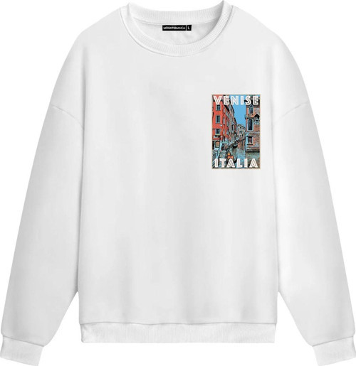 Unisex Venise - Regular Sweatshirt Beyaz 2XL