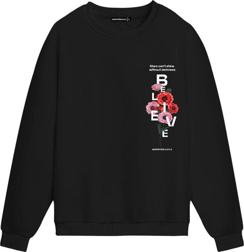 Unisex Believe - Regular Sweatshirt Siyah L