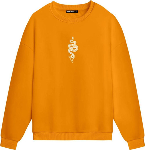 Unisex Snake - Regular Sweatshirt Portakal 2XL