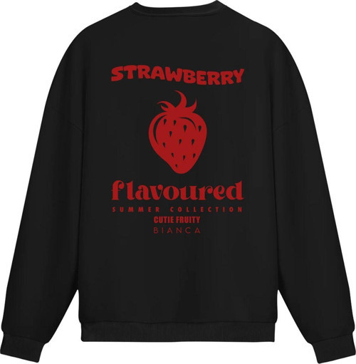 Unisex Strawberry - Regular Sweatshirt Siyah 2XL