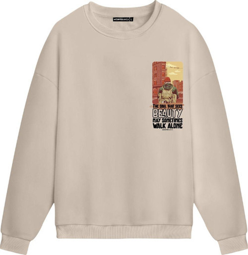Unisex Alone - Regular Sweatshirt Krem S