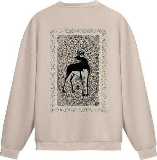 Unisex Cerva - Regular Sweatshirt Krem XL