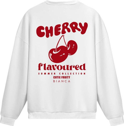 Unisex Cherry - Regular Sweatshirt Beyaz S