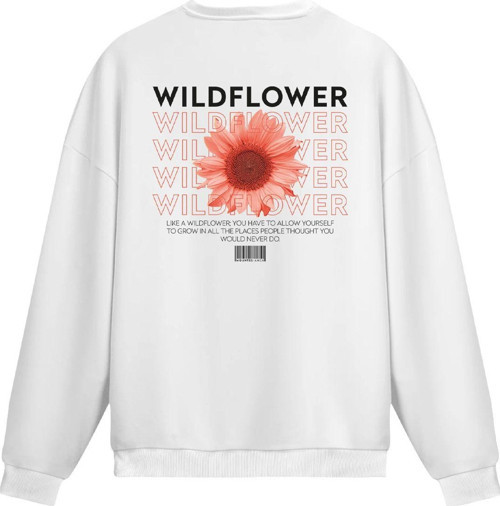 Unisex Wildflower - Regular Sweatshirt Beyaz XL