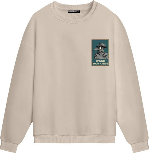 Unisex Wash Your Hand - Regular Sweatshirt Krem L
