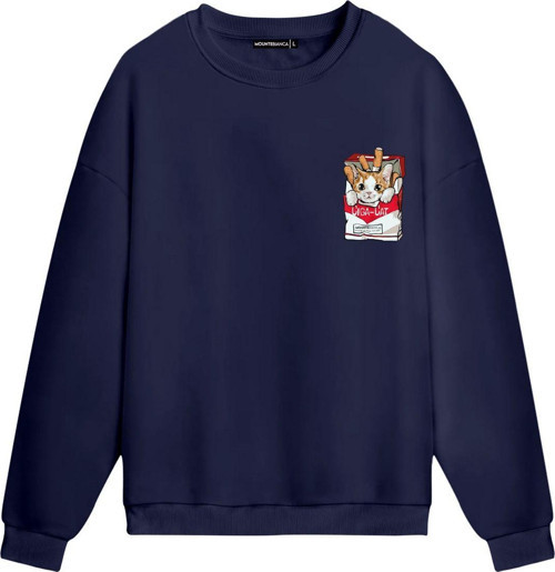 Unisex CigaCat - Regular Sweatshirt Royal Mavi L