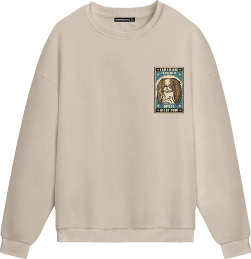 Unisex Feel Extremely Upse - Regular Sweatshirt Krem XL