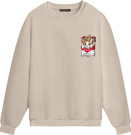Unisex CigaCat - Regular Sweatshirt Krem L