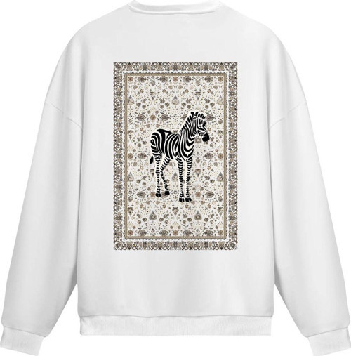 Unisex Zebra - Regular Sweatshirt Beyaz M