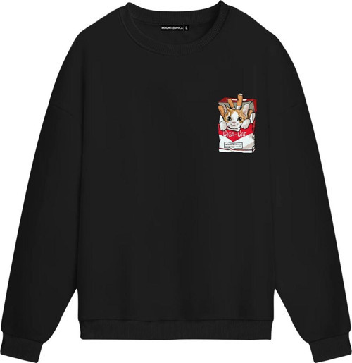 Unisex CigaCat - Regular Sweatshirt Siyah S