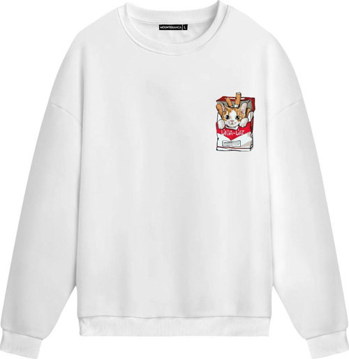 Unisex CigaCat - Regular Sweatshirt Beyaz S