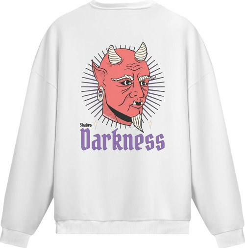 Unisex Darkness - Regular Sweatshirt Beyaz S