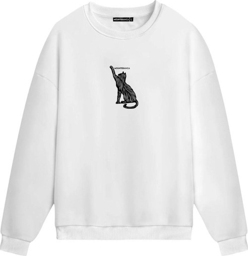 Unisex Cat - Regular Sweatshirt Beyaz M
