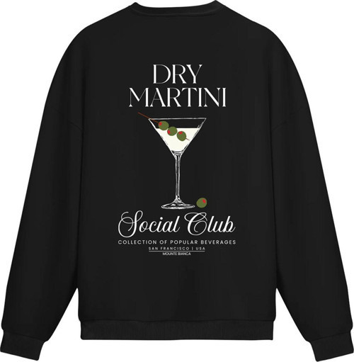 Unisex Dry Martini - Regular Sweatshirt Siyah 2XL