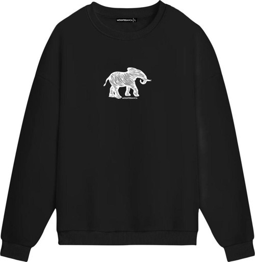 Unisex Elephant - Regular Sweatshirt Siyah L
