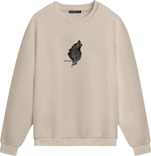 Unisex Wolf - Regular Sweatshirt Krem XL