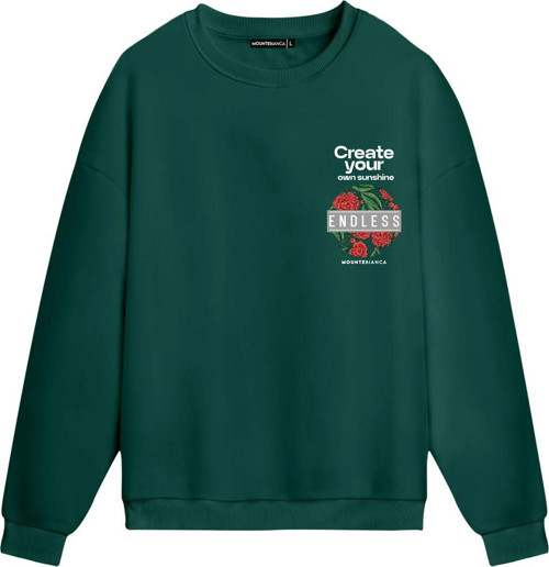 Unisex Endless - Regular Sweatshirt Yeşil 2XL