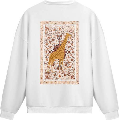 Unisex Giraffa - Regular Sweatshirt Beyaz M
