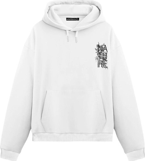 Unisex Nature - Regular Hoodie Beyaz 2XL