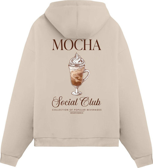 Unisex Mocha - Regular Hoodie Krem S