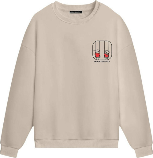 Unisex Amor - Regular Sweatshirt Krem 2XL
