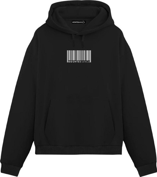 Unisex Barkod - Regular Hoodie Siyah L