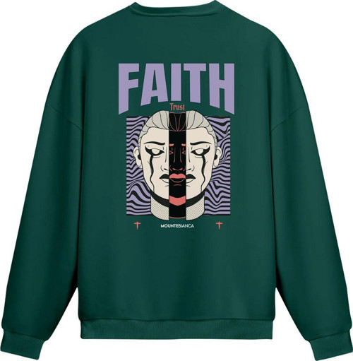 Unisex Faith - Regular Sweatshirt Yeşil 2XL