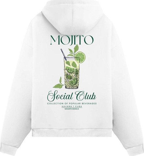 Unisex Mojito - Regular Hoodie Beyaz S