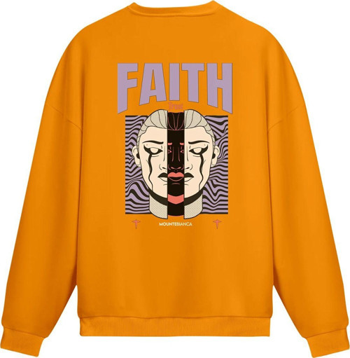 Unisex Faith - Regular Sweatshirt Portakal L