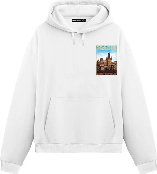 Unisex Prague - Regular Hoodie Beyaz 2XL