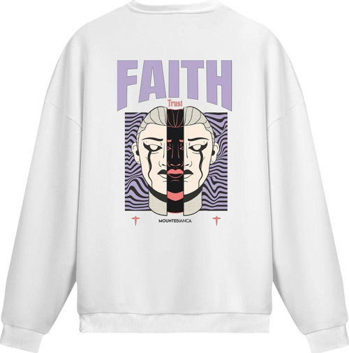 Unisex Faith - Regular Sweatshirt Beyaz S
