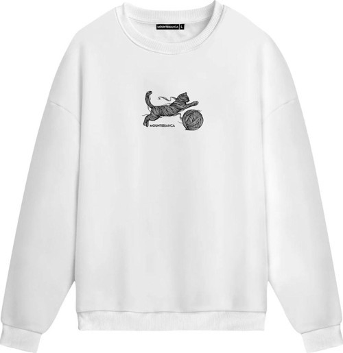 Unisex Gatto - Regular Sweatshirt Beyaz XL