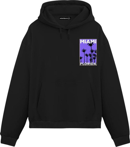 Unisex Miami - Regular Hoodie Siyah L