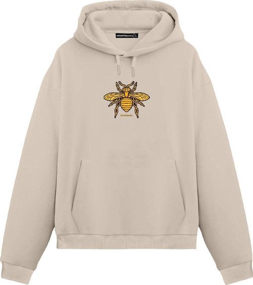 Unisex Bee - Regular Hoodie Krem XL