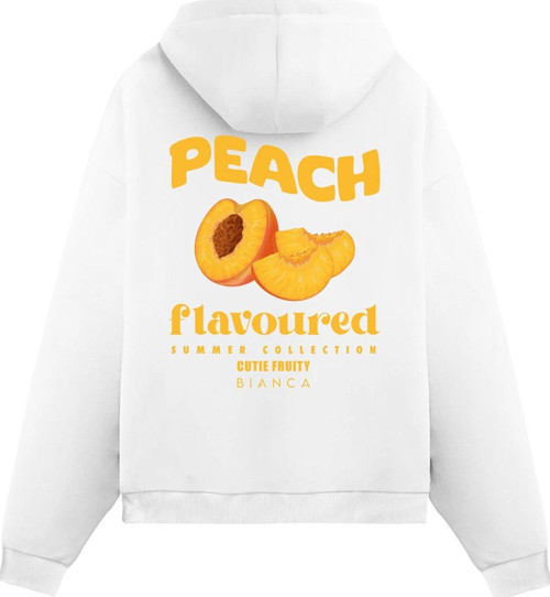 Unisex Peach - Regular Hoodie Beyaz M