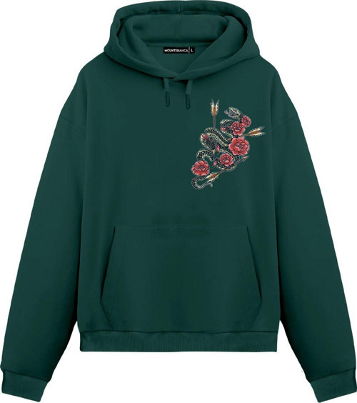 Unisex Serpente - Regular Hoodie Yeşil S