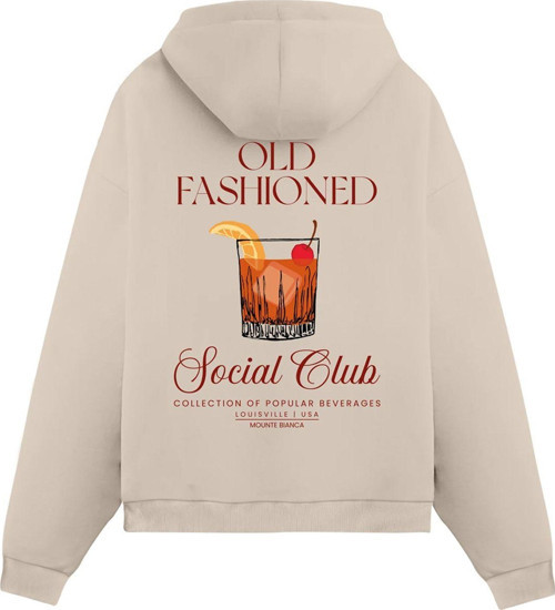 Unisex Old Fashined- Regular Hoodie Krem L