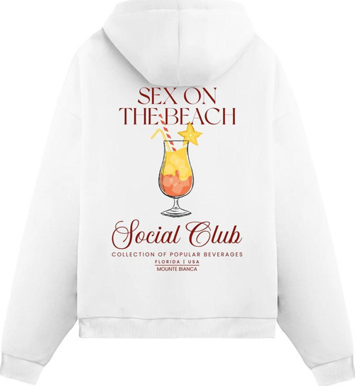Unisex Sex On The Beach - Regular Hoodie Beyaz XL