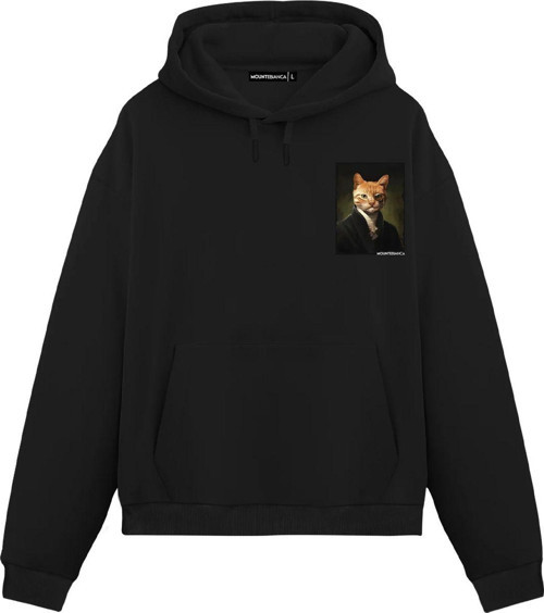 Unisex Signor Gatto - Regular Hoodie Siyah 2XL
