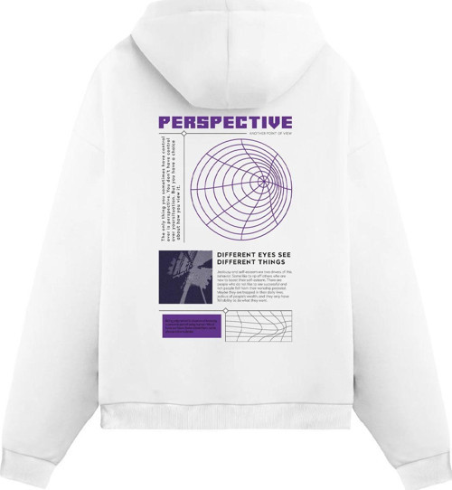 Unisex Perspective - Regular Hoodie Beyaz 2XL