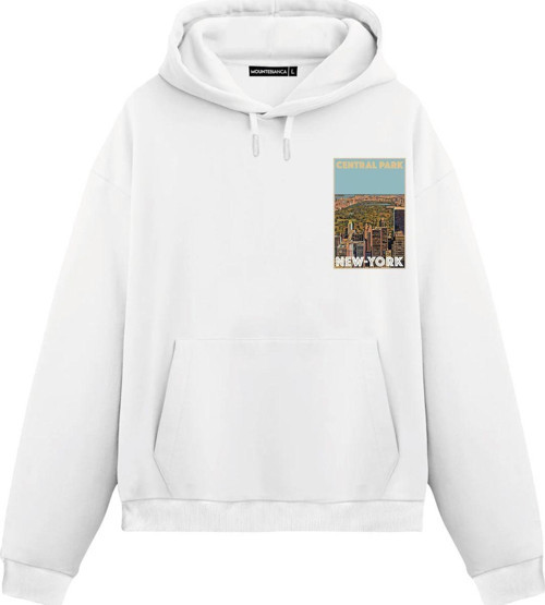 Unisex New York - Regular Hoodie Beyaz S