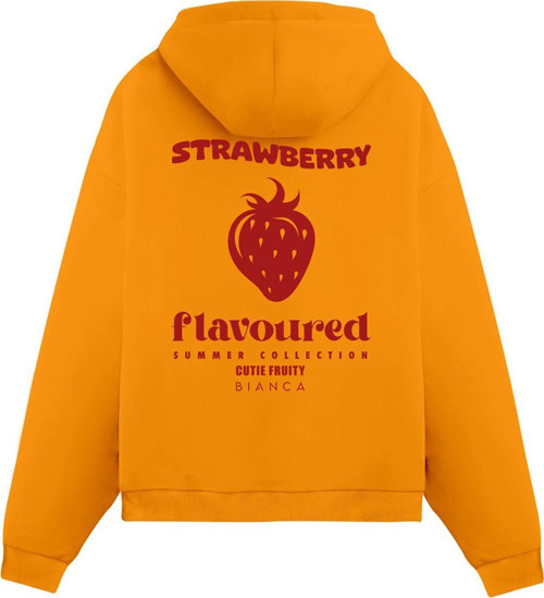 Unisex Strawberry - Regular Hoodie Portakal S