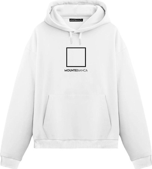 Unisex Square - Regular Hoodie Beyaz 2XL