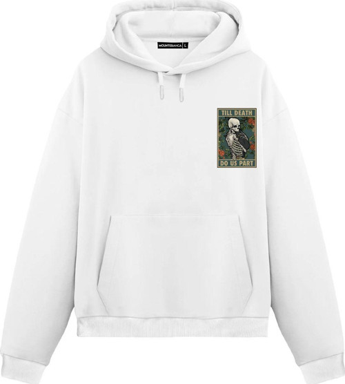 Unisex Till Death - Regular Hoodie Beyaz L