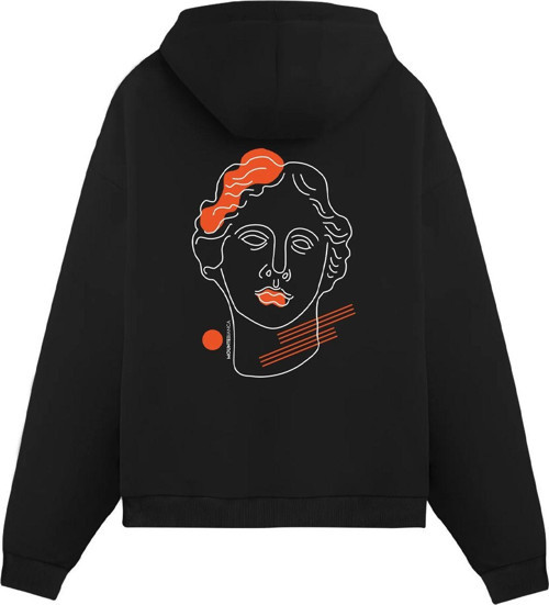 Unisex Sei - Regular Hoodie Siyah XL