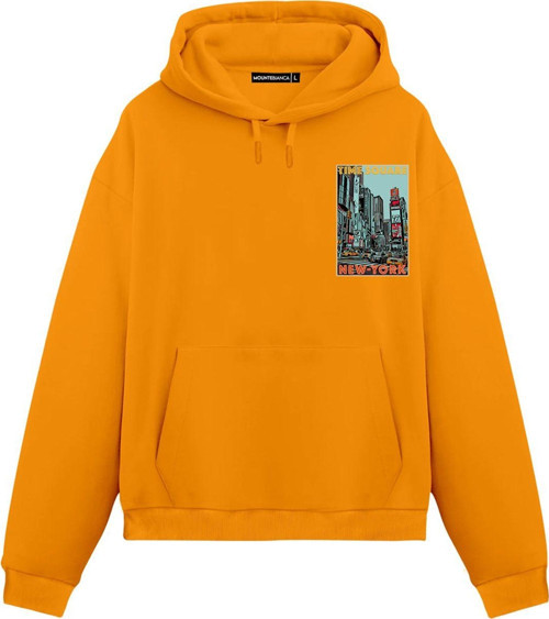 Unisex Time Square - Regular Hoodie Portakal XL