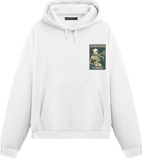 Unisex Self Love - Regular Hoodie Beyaz 2XL