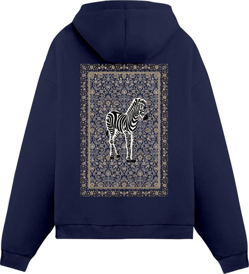 Unisex Zebra - Regular Hoodie Royal Mavi S