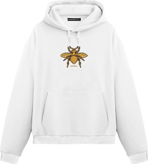 Unisex Bee - Regular Hoodie Beyaz L